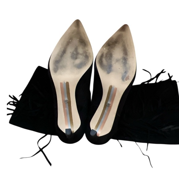 Sam Edelman 🖤 Fayette Suede Fringe Boots Heels Black 37 7 7.5 - Picture 10 of 16